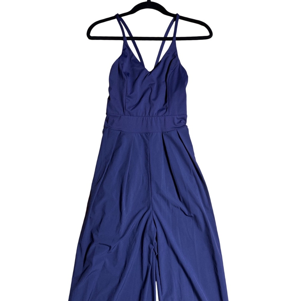 Halara Wide Le Quick Dry Casual Jumpsuit Navy Blue Size Small EUC